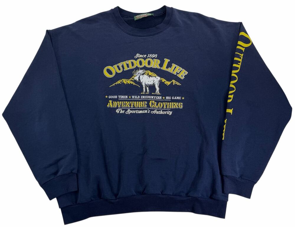 Vintage Outdoor Life Crewneck Men's XL Wilderness Adventure Mountain Sweatshirt